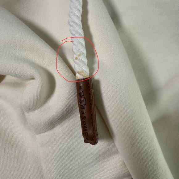 Wanakome Cream Beige Hooded Pullover Sweatshirt Size Medium - Picture 10 of 16